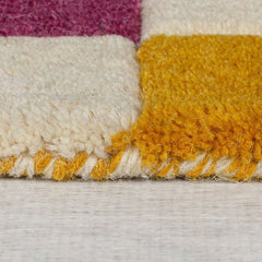 Kai Pink & Cream Area Rug – Hand Tufted Wool Border Design