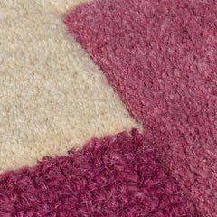 Kai Pink & Cream Area Rug – Hand Tufted Wool Border Design
