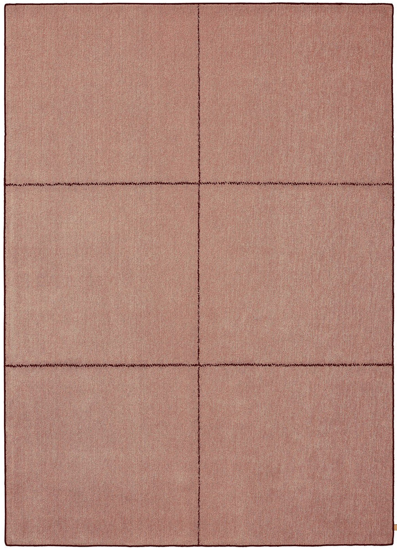 Dusty Rose Grid Rug | Hand-Tufted Geometric Wool Area Rug