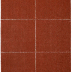 Terracotta Grid Rug | Hand-Tufted Geometric Area Rug