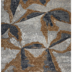 Lake Lux Knotted Rug – Gold & Charcoal Abstract Wool Area Rug