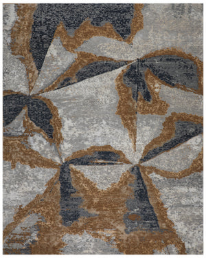 Lake Lux Knotted Rug – Gold & Charcoal Abstract Wool Area Rug