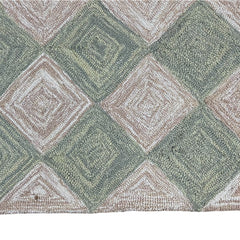 Leo Checkered Hand Tufted Wool Rug Light Green