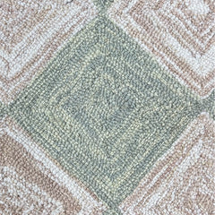 Leo Checkered Hand Tufted Wool Rug Light Green