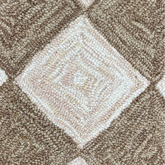 Leo Checkered Hand Tufted Wool Rug Mocha Brown