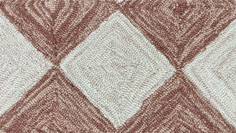 Leo Checkered Hand Tufted Wool Rug Terracotta
