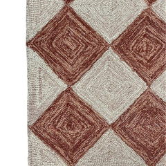 Leo Checkered Hand Tufted Wool Rug Terracotta
