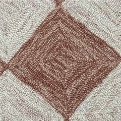 Leo Checkered Hand Tufted Wool Rug Terracotta