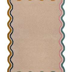 Ripple Scalloped Tufted Wool Rug - Multi