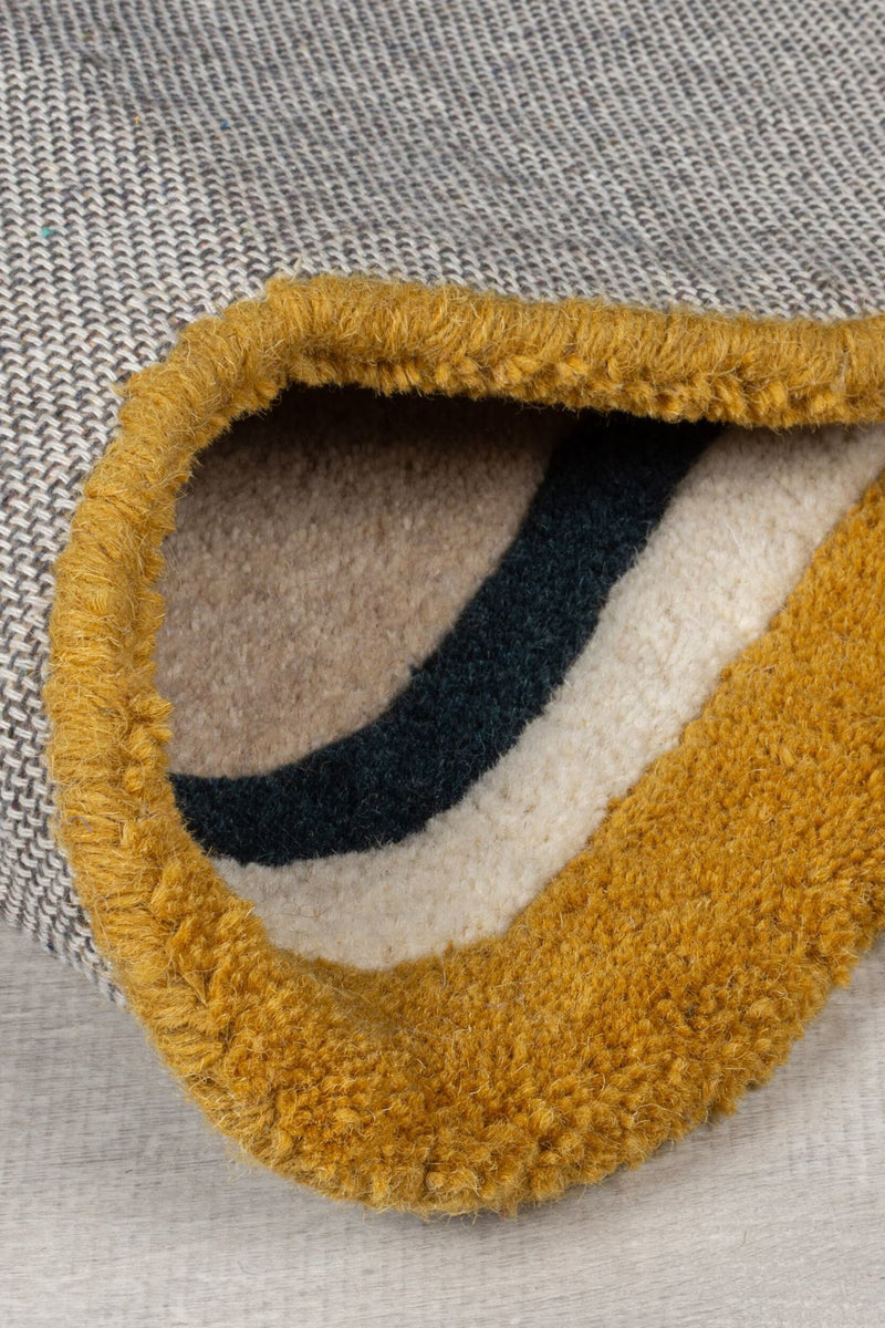 Ripple Scalloped Tufted Wool Rug - Multi