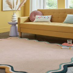 Ripple Scalloped Tufted Wool Rug - Multi
