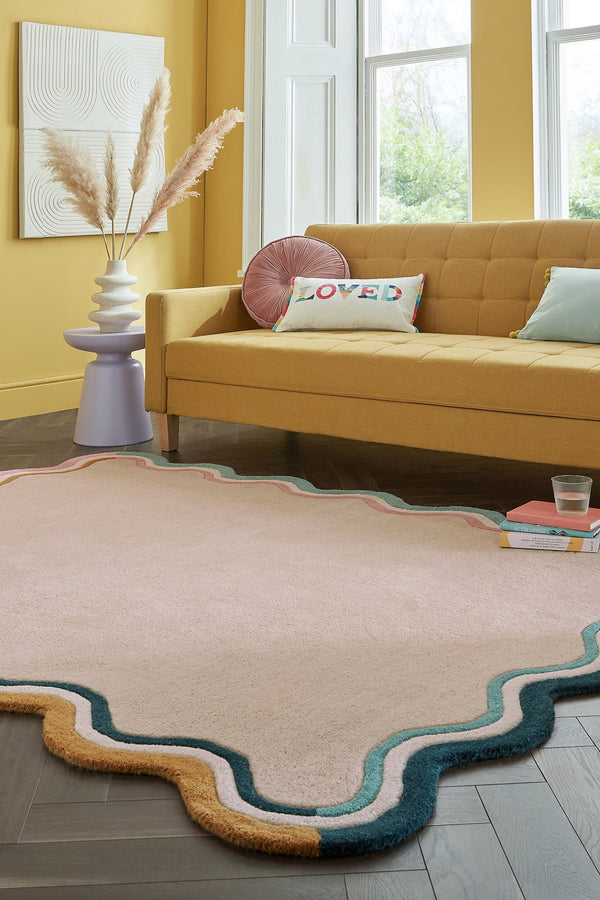 Ripple Scalloped Tufted Wool Rug - Multi