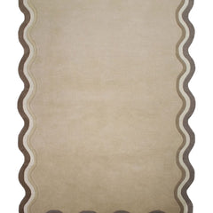 Ripple Scalloped Tufted Wool Rug - Neutral
