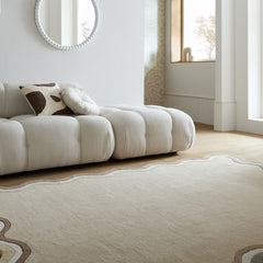 Ripple Scalloped Tufted Wool Rug - Neutral