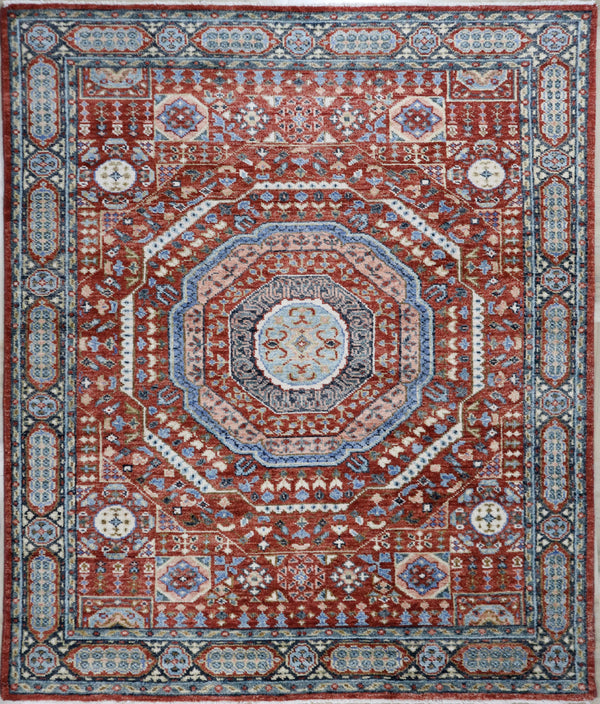 Muna Sherapi Gen-Z Hand Knotted Wool Area Rug – Red