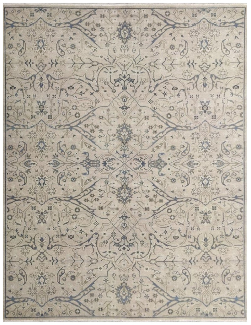 Ranthambore Allover Hand Knotted Wool Area Rug-Beige