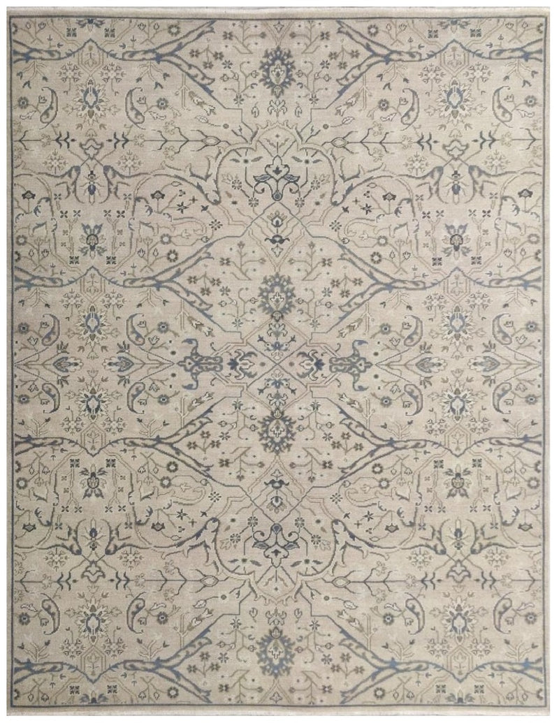 Ranthambore Allover Hand Knotted Wool Area Rug-Beige