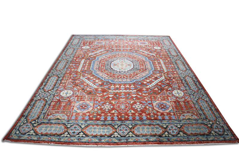 Muna Sherapi Gen-Z Hand Knotted Wool Area Rug – Red