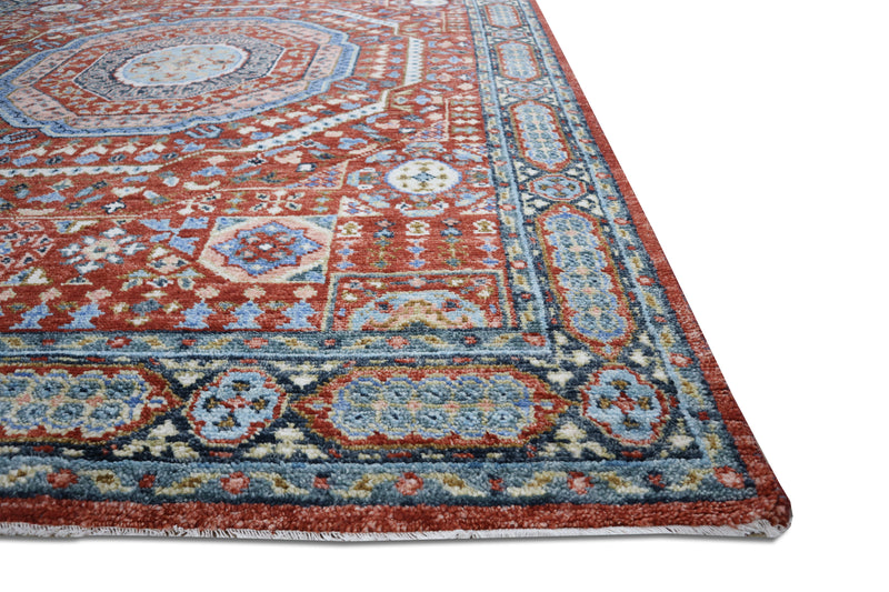 Muna Sherapi Gen-Z Hand Knotted Wool Area Rug – Red