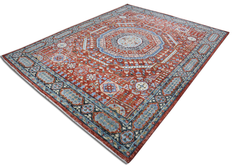 Muna Sherapi Gen-Z Hand Knotted Wool Area Rug – Red