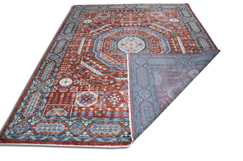 Muna Sherapi Gen-Z Hand Knotted Wool Area Rug – Red
