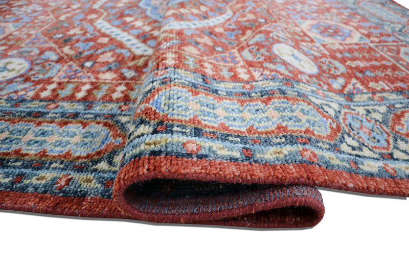 Muna Sherapi Gen-Z Hand Knotted Wool Area Rug – Red