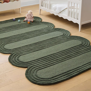 Forest Green Hand-Tufted Wool Rug | Modern Area Rug