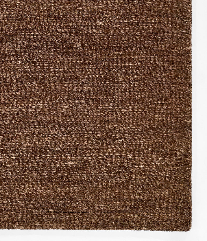 Okilo Brown Wool Rug | Solid Hand-Tufted Modern Area Rug