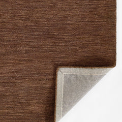 Okilo Brown Wool Rug | Solid Hand-Tufted Modern Area Rug