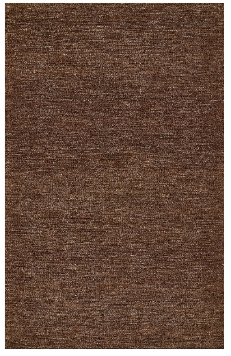 Okilo Brown Wool Rug | Solid Hand-Tufted Modern Area Rug