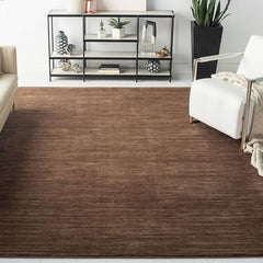 Okilo Brown Wool Rug | Solid Hand-Tufted Modern Area Rug
