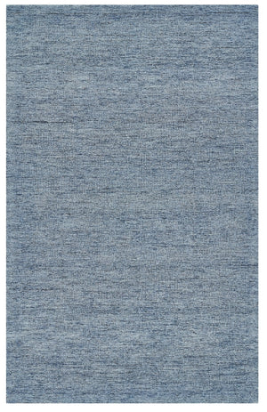Denim Blue Wool Rug | Solid Hand-Tufted Modern Area Rug