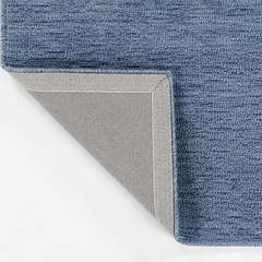 Okilo Denim Blue Wool Rug | Solid Hand-Tufted Modern Area Rug