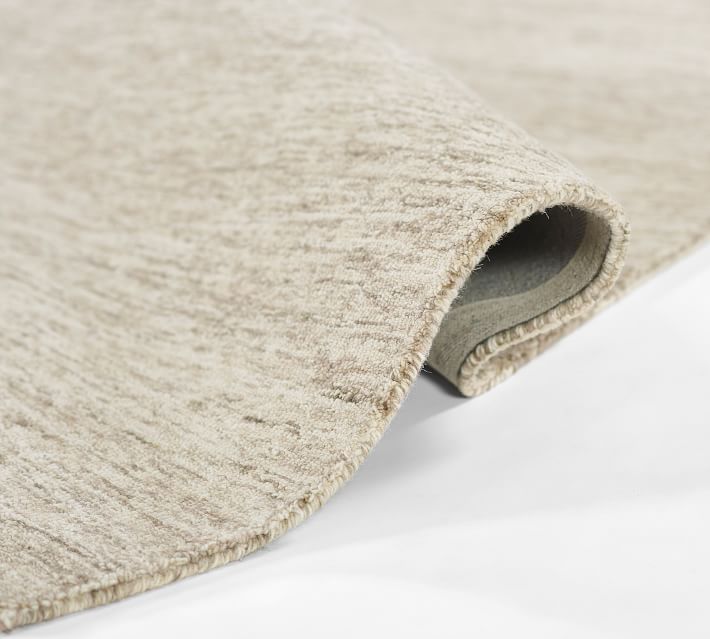 Okilo Solid Neutral Wool Rug | Solid Hand-Tufted Modern Area Rug