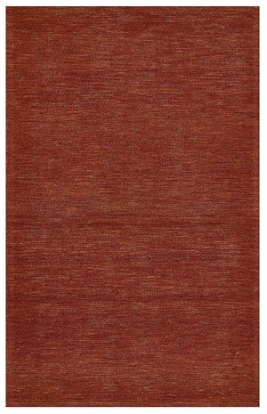 Rust Loop Wool Area Rug | Handmade Solid Modern Minimalist Carpet