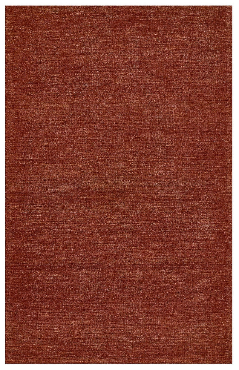 Okilo Rust Loop Wool Area Rug | Handmade Solid Modern Minimalist Carpet
