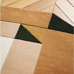 Palatine Ivory Beige Geo Rug | Hand-Tufted Wool Geometric Area Rug | Modern Statement Carpet