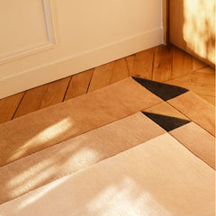 Palatine Ivory Beige Geo Rug | Hand-Tufted Wool Geometric Area Rug | Modern Statement Carpet