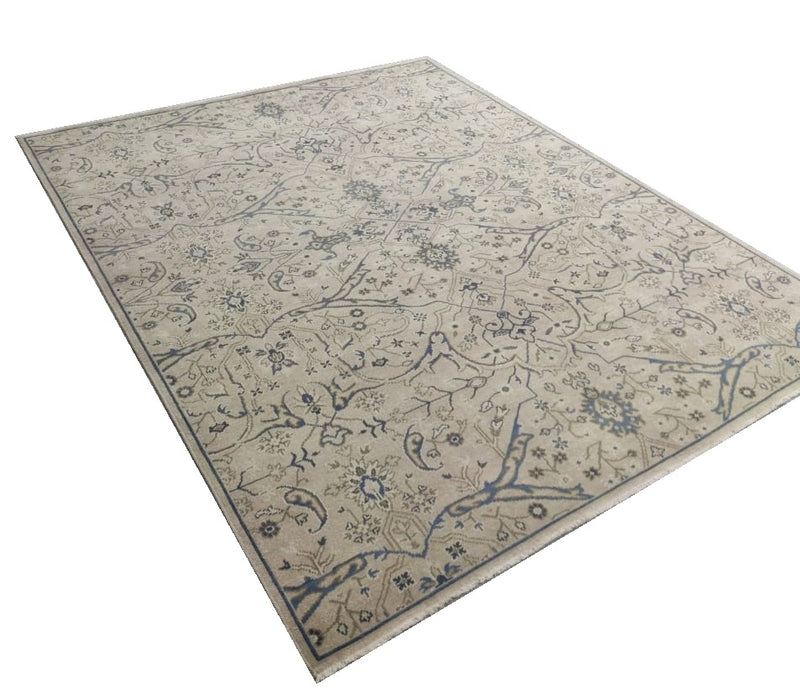 Ranthambore Allover Hand Knotted Wool Area Rug-Beige