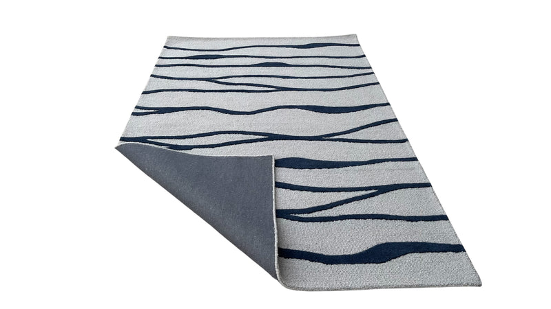 Ripple Wave Hand Tufted Wool Rug grey