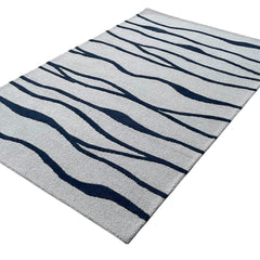 Ripple Wave Hand Tufted Wool Rug grey