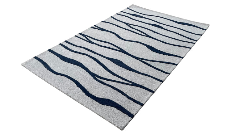 Ripple Wave Hand Tufted Wool Rug grey