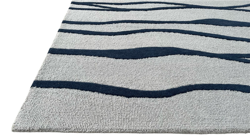 Ripple Wave Hand Tufted Wool Rug grey