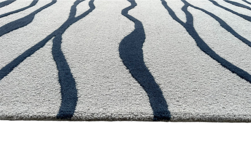 Ripple Wave Hand Tufted Wool Rug grey