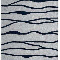 Ripple Wave Hand Tufted Wool Rug grey