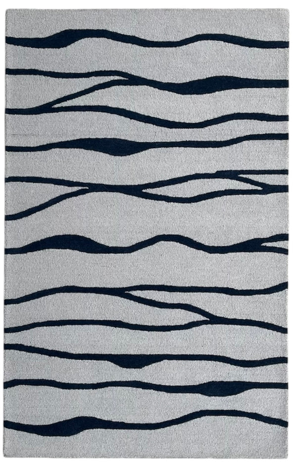 Ripple Wave Hand Tufted Wool Rug grey