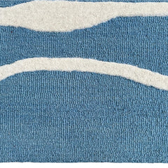 Ripple Wave Hand Tufted Wool Rug Light Blue