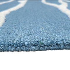 Ripple Wave Hand Tufted Wool Rug Light Blue