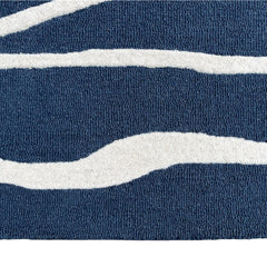 Ripple Wave Hand Tufted Wool Rug navy blue