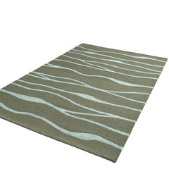 Ripple Wave Hand Tufted Wool Rug green